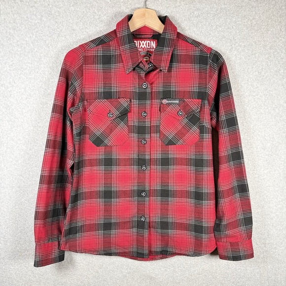 DIXXON Other - Dixxon Flannel Company Adam's Polishes Red Black Gray Plaid Flannel SmallPockets